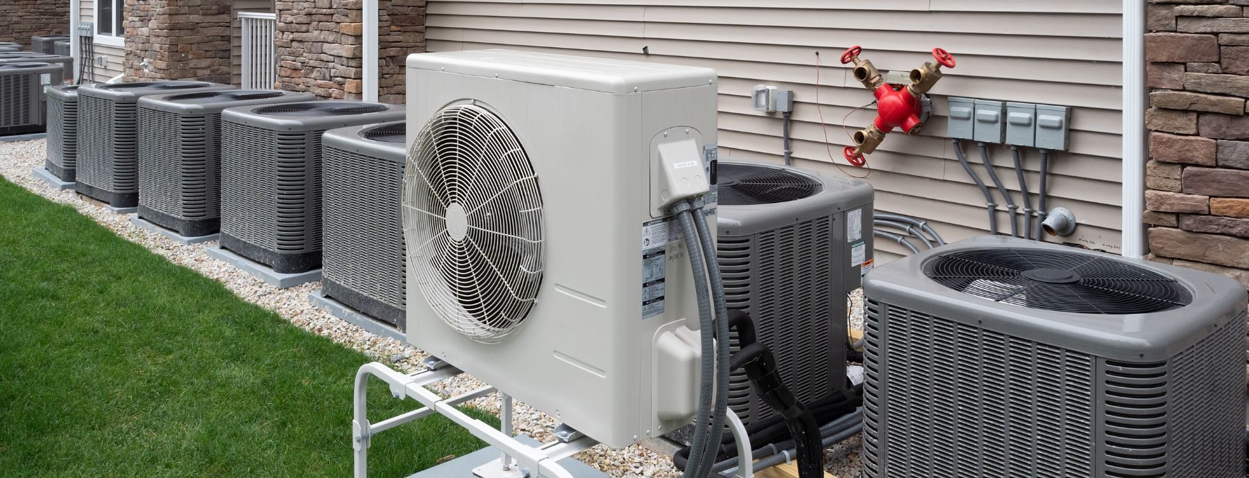 closeup of a air compressor unit for a ductless system