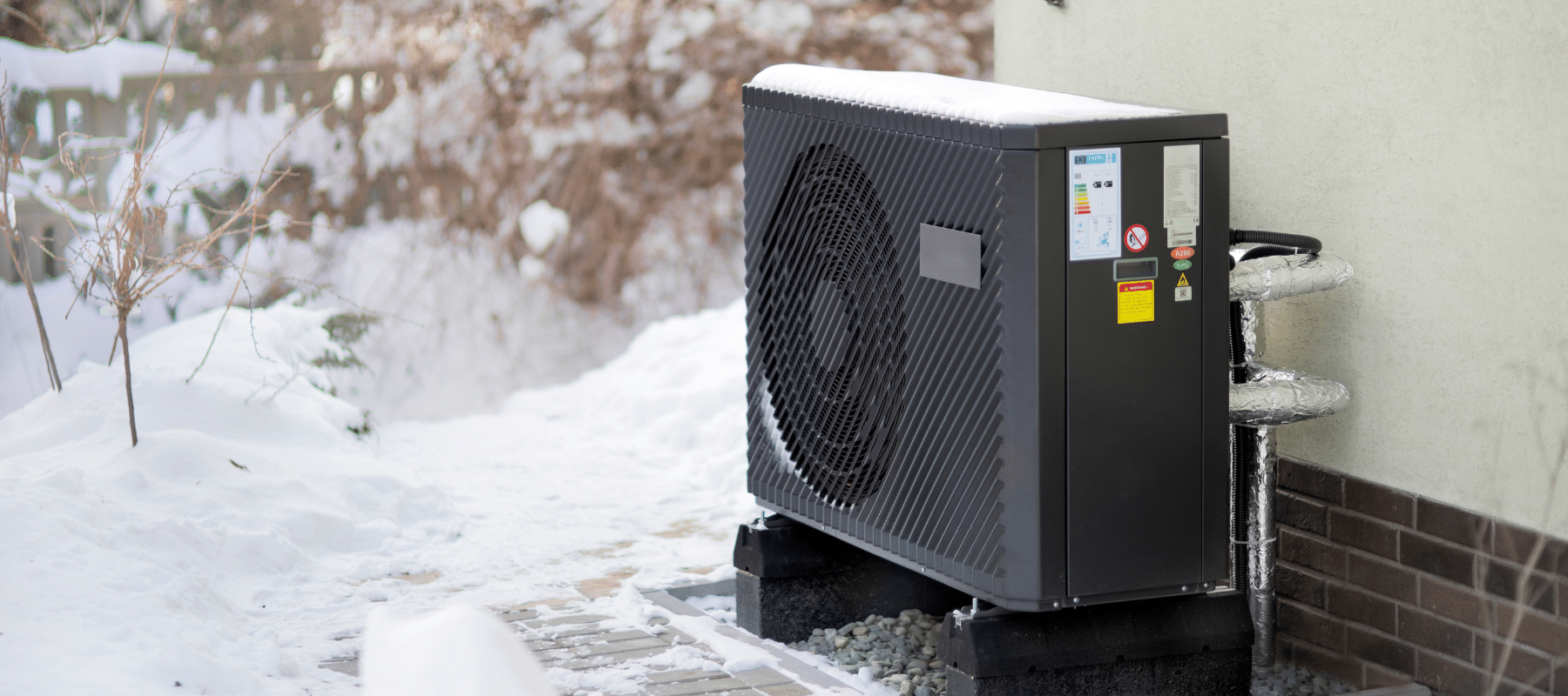 heat pump in snowy weather.